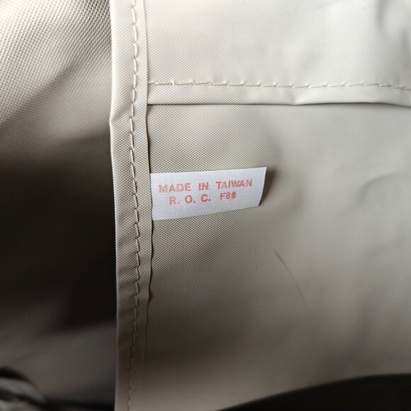 Vintage Large SuperSac Shopper Tote Bag With Stripes Khaki & Red Canvas NEW - Picture 9 of 9